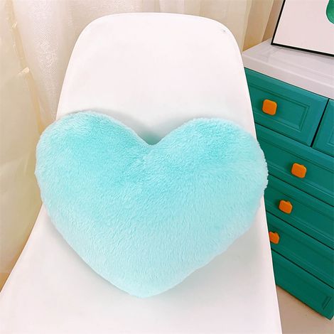 Coussin En Forme De Coeur - Rembourrage En Fibre De Polyester - Velours Rose Doux - Pour Canapé Chambre Bureau Voiture - 33 x 25 cm - 1 Pièce (1/5)