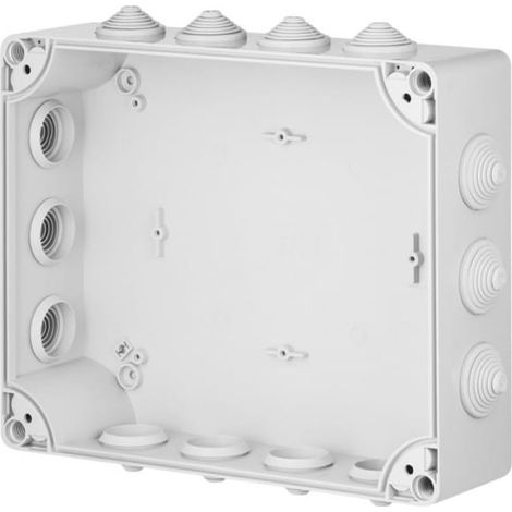 Scatola ermetica industriale n/t 342x282x115mm IP55 con 14 pressacavi grigio 2723-02