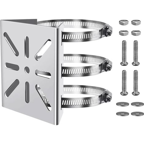 Support de Montage de Caméra de Sécurite Vertical, Support de mât Universel Vertical, Convient pour caméra de Surveillance, Lampes murals,Lampes Scene,Panneaux solaires (1/5)
