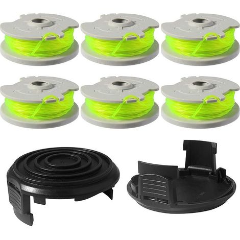 CYRILL –WA0014 WA0037 Bobina di filo compatibile con decespugliatori Worx WG184E WG184 WG168E WG168 WG190 WG191 Lunghezza 6 m Ø 2 mm (6 bobine + 2 cappucci) (1/5)