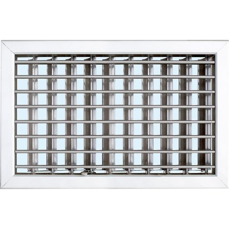 Grille cheminée à encastrer 220x150mm - Blanc - Ailettes avec rideau