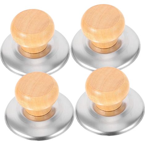 Juego de 4 piezas de asas resistentes al calor para tapas de ollas y sartenes, con pomos redondos ergonómicos. (1/4)