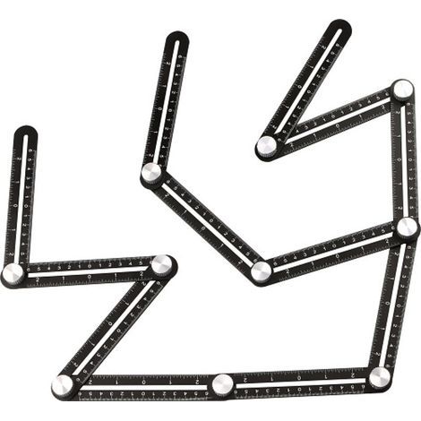 pair Règle de mesure multi-angle pour carrelage - Pochoir d'angle en alliage d'aluminium - 12 outils latéraux - Convient pour la menuiserie