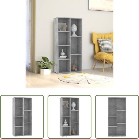 Bücherregal Holz -  Bücherregal Betongrau 50x25x106 cm Holzwerkstoff (1/5)