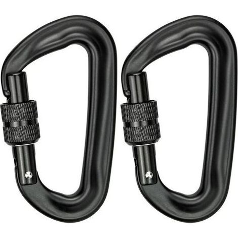 2Pcs Carabiner Climbing 12KN (1200KG) Sturdy Carabiner Aluminum Carabiner to Locking in Shape of D for Hamacs Balancoire of Yoga Camping Door-keys Dogs of Lock (1/5)