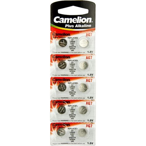 10 Camelion AG7 / LR57 / 195 / 395 pile bouton longue durée de vie (date d'expiration marqué)
