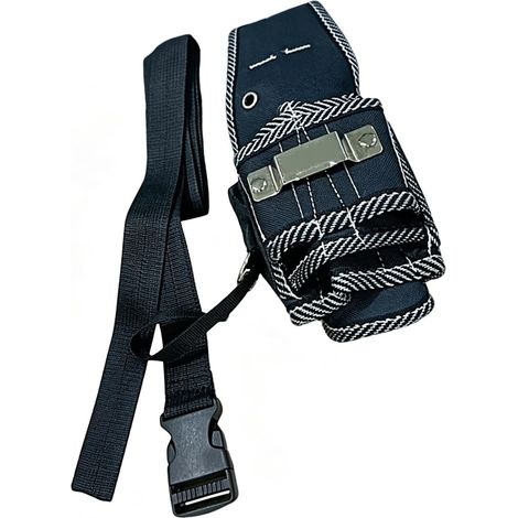 Ceinture porte-outils robuste en nylon pour les professionnels du bâtiment, avec étuis à perceuses pratiques, poches spacieuses et sac à outils en tissu. (1/5)