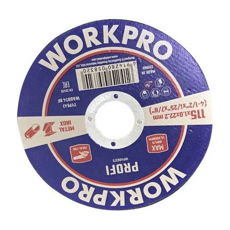 Disco de corte WorkPro wp406373 inox 115 mm pack 10