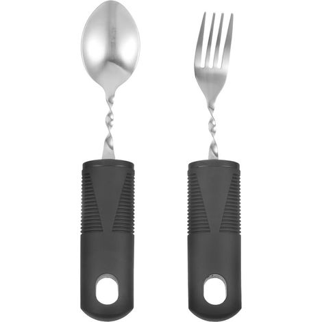 Ustensiles de cuisine - Set de 2 - Acier inoxydable - Couverts - Services de table- Plein air - Camping - Voyages - Batterie de cuisine -nique - Batterie de cuisine - Zwart (1/5)