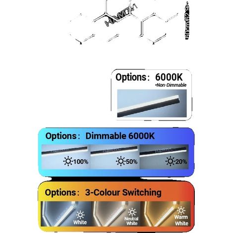 Garagenlicht, dimmbare Funktionalität, Farbtemperaturflexibilität, HR-8hex, Aluminiumgehäuse-c, 3 Farbwechsel-a (1/2)