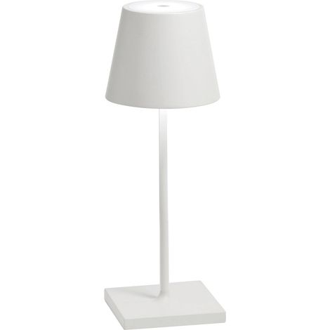 Zafferano Lampada a led da tavolo Poldina Pro Mini Bianca ricaricabile e dimmerabile con batteria fino a 12 ore (1/5)
