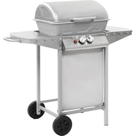 Barbecue à gaz avec 2 zones de cuisson-Plancha à gaz Acier Argenté (1/5)