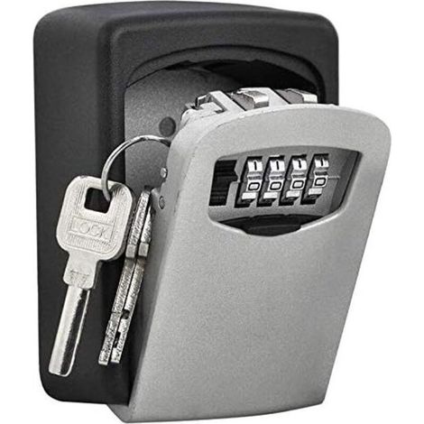 High Security Police Key Safe Box, Wall Mounted 4-Digit Safe, High Security Combination Lock for Key Storage (1/4)