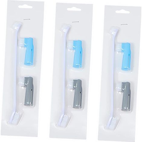 Brosses à Dents pour Chiens et Chats Facile et Pratique à Utiliser Lot de 9 en Plastique Têtes Doubles pour Animaux de Compagnie (1/5)