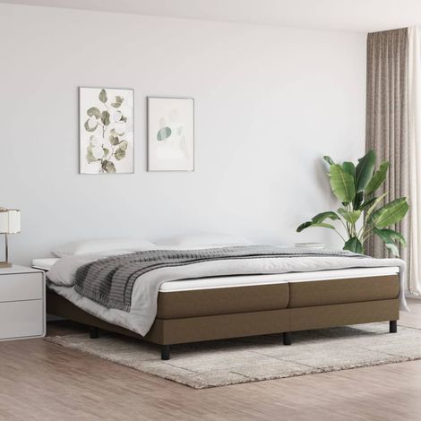 Lit à sommier tapissier avec matelas - Cadre De Lit Moderne: King Size - Lit Double - Marron foncé 200x200 cm Chic-992507 (1/5)