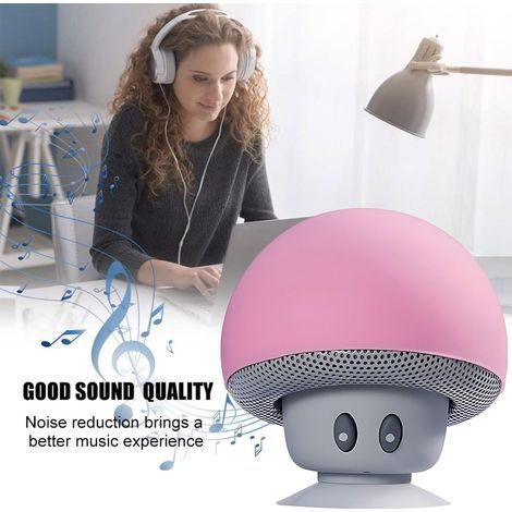 Enceinte Bluetooth portable, enceinte champignon, Bluetooth V2.1 avec ventouse, compatible avec iPad, iPhone et téléphones Android (1/3)