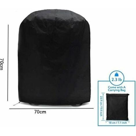 Grillabdeckung, Schutzhülle für BBQ-Grill, UV-/Wasser-/Feuchtigkeitsschutz, wasserdicht, für den Außenbereich, Schwarz, für Weber, Holland, Triumph, 70 x 70 cm (1/3)