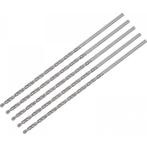 5 Pcs 1.7mm Mini Micro Forets Hélicoïdaux Haute Vitesse Acier Droit Tige Extra Long Perceuse Pointe 75mm pour Aluminium Alliage (1/5)