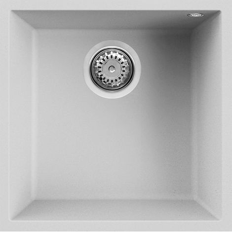 Lavello Elleci Incasso 1 vasca 44x44 Quadra 102 Sottotop Granitek Bianco LGQ10268BSO (1/3)
