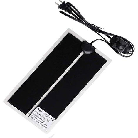 Tapis chauffant 7 W pour reptiles avec réglage de la température - 110 V, amovible et non adhésif, à placer sous le terrarium. Solution chauffante fiable pour tortues, serpents, lézards, geckos, berna (1/5)
