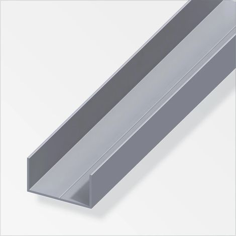 profilo a u 15.5x27 alluminio naturale - 1 metro.