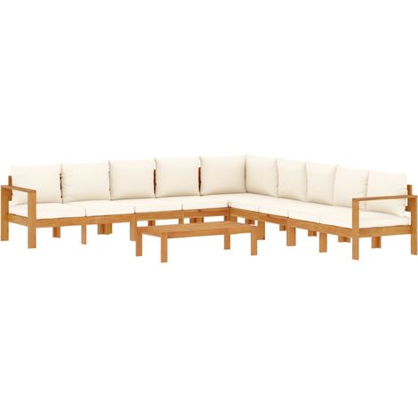 Maison Exclusive - Salon de jardin avec coussins 6 pcs bois d'acacia solide (1/5)