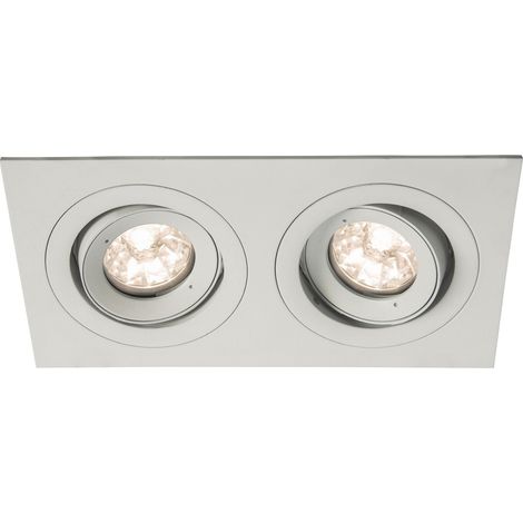 Spot BE BEST DESIGN GU10 rectangle 2 têtes orientable, blanc mat IP65 - EUROPOLE - 246554 (1/4)