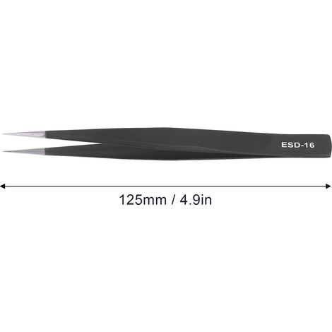 Pincettes antistatiques pointues multifonctionnelles, en acier inoxydable, réparation recouverte de plastique (1/5)