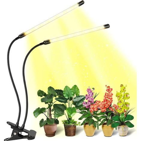Lampe Horticole LED, Lampe De Croissance Pour Plantes D'Intérieur, Lampe Plante D'Intérieur à Clipser Avec Led 2 Têtes(Lumière rouge et bleue) (1/5)