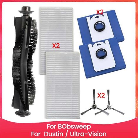 Set mit 7 Ersatzteilen für Bobsweep, Dustin, Orb-I und Ultra-Vision: 1 Hauptbürste, 2 Seitenbürsten, ()
