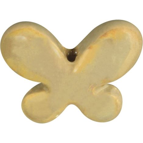 RAYHER - PERLINA FORMA FARFALLA IN CERAMICA 2,2 x 1,7 x 0,7cm - FORO ø2mm - COLORE ORO