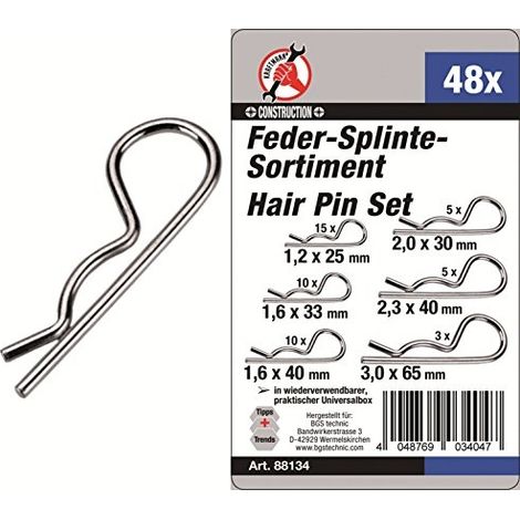 Surtido de Pasadores Bgs Diy Metal 1 2 a 3 0 mm