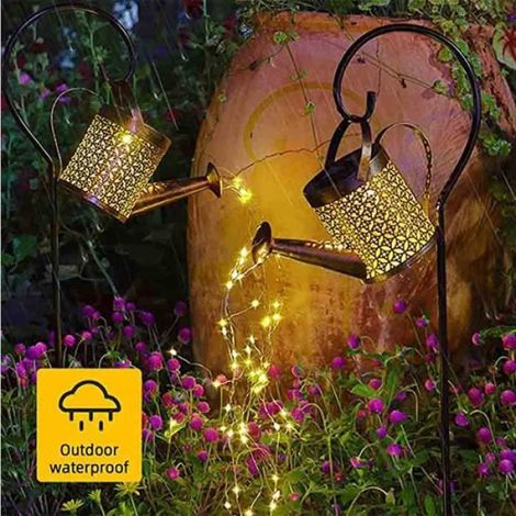 Lanterne solaire - - Arrosoir décoratif - Étanche IP65 - 36 LED - Design rétro en métal (1/4)