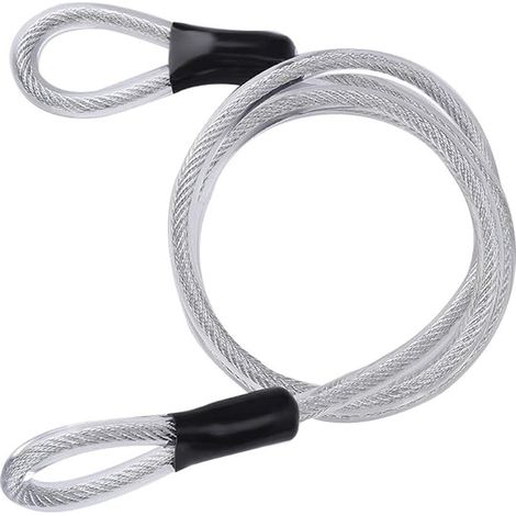 Câble de sécurité en Acier Résistant allongé de 120cm avec Extrémités Bouclées Scellées Diamètre 8mm (1/5)