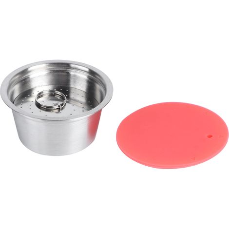 Capsule de café réutilisable en acier inoxydable, compatible avec la cafetière Dolce Gusto (rouge) (1/5)