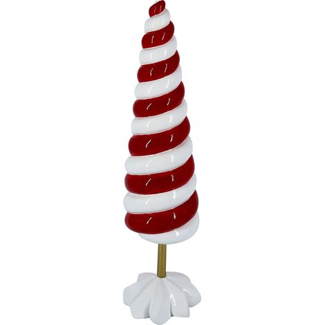 Albero resina bianco rosso cm 11,5h42,3