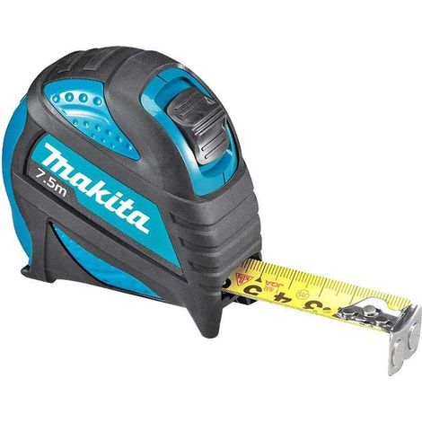 Makita – Mètre déroulant 7,5m B57152 – Largeur 25mm – Crochet magnétique – Amortisseur de choc pour usage intensif (1/5)