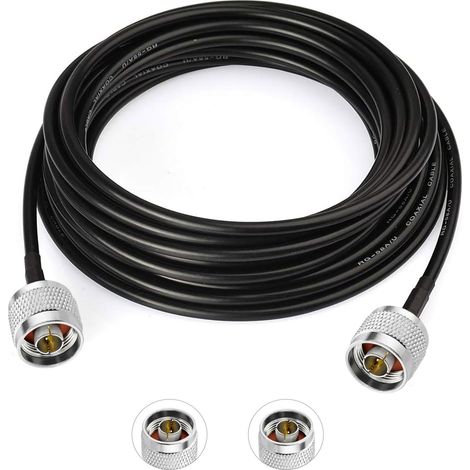 Câble coaxial N mâle vers fiche N - 2 m - RG58 - 50 ohms - Double blindage - Câble d'antenne pour routeur 4G 5G LTE - Antenne Wi-Fi - Amplificateur de signal - Radio amateur (1/5)
