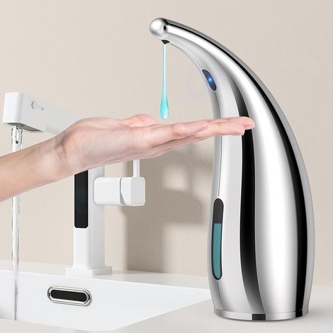 Dispensador automático de jabón, ajustable a 4 niveles, con sensor de movimiento infrarrojo, color plata. (1/5)