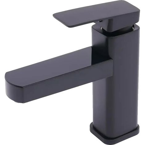 Grifo de lavabo de baño, pantalla digital LED, control de doble temperatura, negro. (1/2)