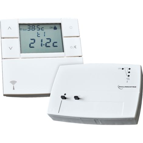 thermostat digital radio - avec récepteur - blanc - 3 volts - baillindustrie thr3v