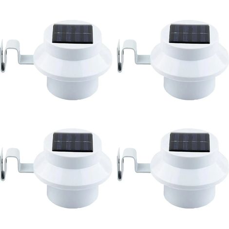 4er-Pack Solar-LED-Dachrinnenleuchten – Weiße Solar-Nachtlichter, Wandleuchten, Zaunleuchten, Dachrinnenleuchten (1/5)