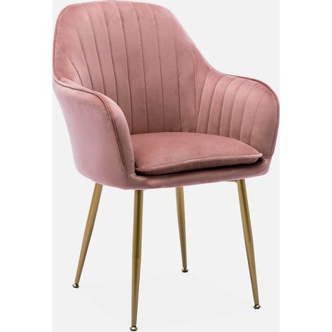 Sillón de terciopelo con patas de metal