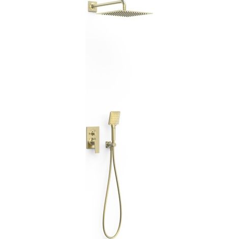 Kit mitigeur encastré 2 voies Rapid‑box pour douche Project Cava doré - TRES 22138004CA
