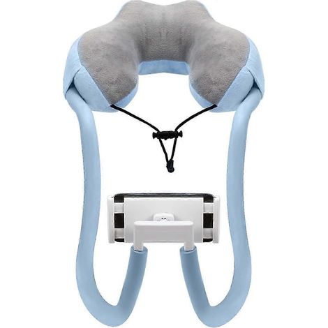 Support de cou pour téléphones portables, support flexible à col de cygne avec coussinet, rotation à 360°, support universel pour téléphones et tablettes de 10 à 23 cm (4 à 11 pouces), bleu (1/5)