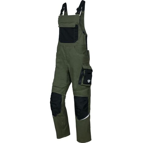 BP Latzhose mit Kniepolstertaschen, oliv/schwarz, Gr. 48, Länge n (1/3)