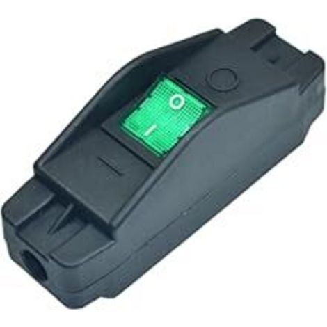 Interrupteur filaire à bouton-poussoir IP65, étanche, noir, marche/arrêt, 30 A, 220 V, bouton vert (1/4)