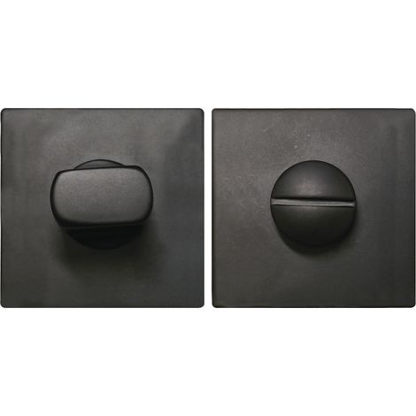 MARCHESI WC-Rosette flach eckig, Edelstahl schwarz matt