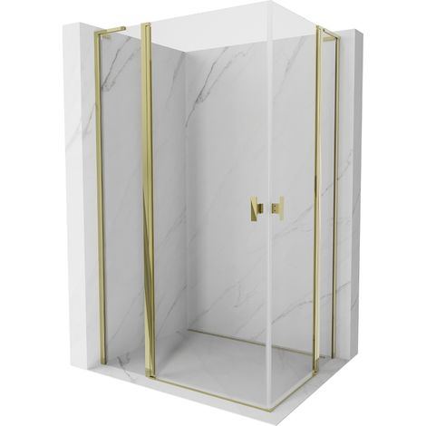 Mexen Mist L Duo cabine de douche pivotante 100 x 95 cm, transparent, dorée - 8A4L-100-095-50-00 (1/5)