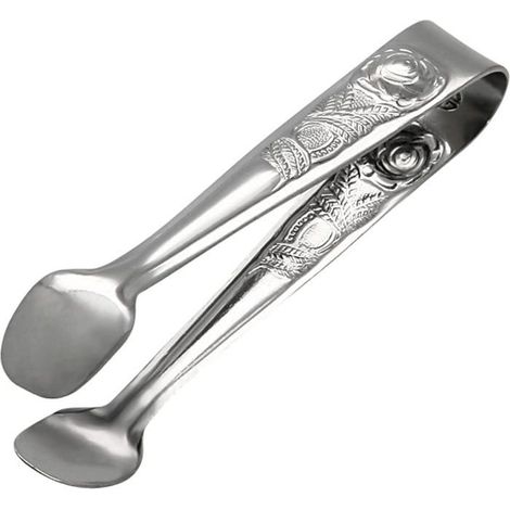 Pince à sucre 1 pièce Acier inoxydable Motif rose À poser 11 cm (1/3)